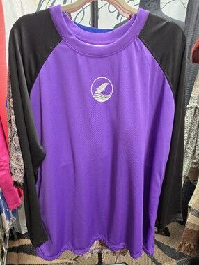 85 Halcurt Women’s Purple and Black Swim Shirt